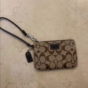 Coach brown wristlet